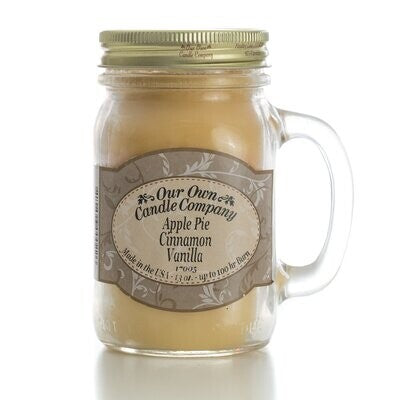Apple Pie/Cinnamon/Vanilla - 13 Oz Mason Jar Candle