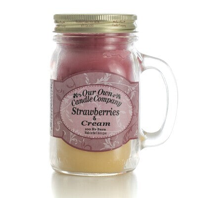 Strawberry / Cream - 13 oz. Mason Jar Candles