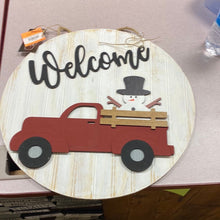 17 1/2” Hang Welcome Sign / Red Truck
