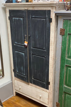 Handcrafted 67" Double Black Shutter Door Cabinet