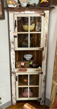 Handcrafted 72" White Reclaimed Wood Corner Cabinet